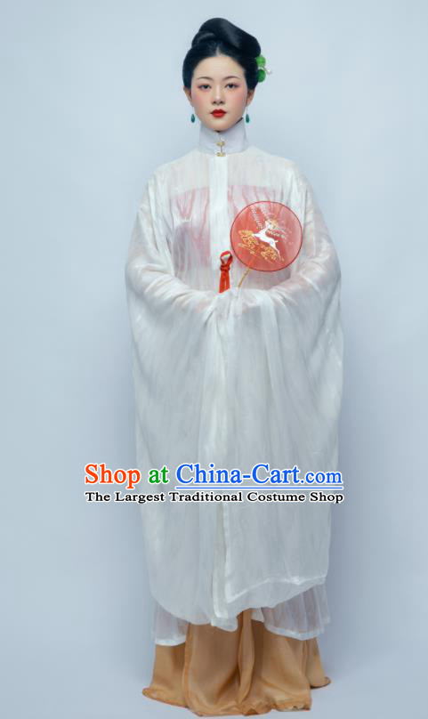 Traditional Chinese Ancient Imperial Consort White Hanfu Dress Ming Dynasty Court Countess Replica Costume for Women
