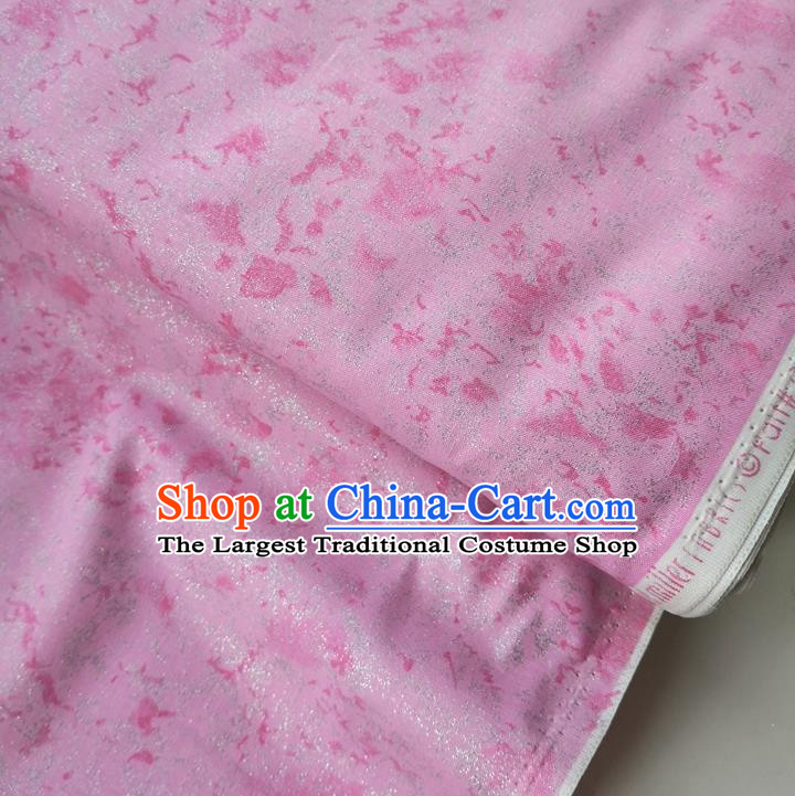 Traditional Chinese Classical Petals Pattern Deep Pink Brocade Fabric Ancient Hanfu Cheongsam Silk Cloth
