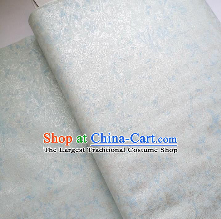 Traditional Chinese Cheongsam Classical Light Blue Pattern Brocade Fabric Ancient Hanfu Silk Cloth