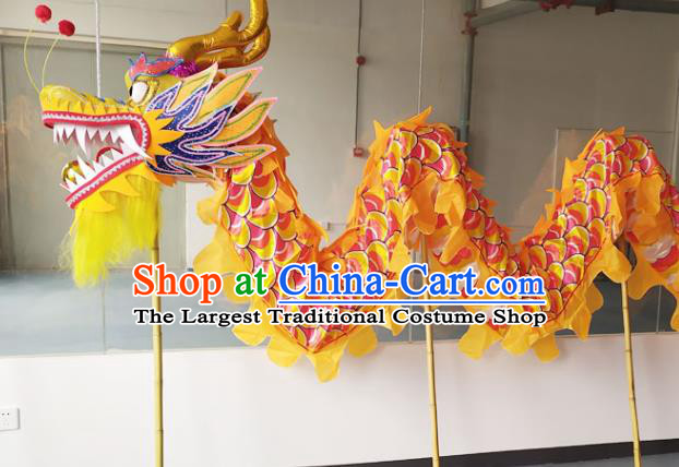 Chinese New Year Dragon Dance Competition Yellow Dragon Head Traditional Dragon Dance Prop Complete Set for Adult