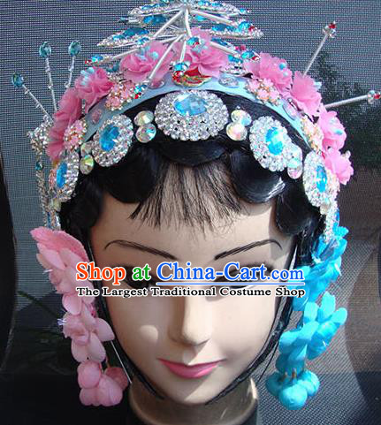 Chinese Beijing Opera Maidservants Headgear Traditional Peking Opera Wig Sheath and Hair Accessories for Women