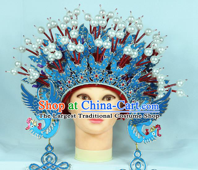 Chinese Beijing Opera Queen Phoenix Coronet Traditional Peking Opera Bride Hat Hair Accessories for Women