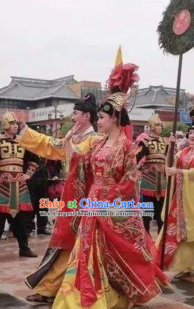 Chinese The Dream of Datang Tang Dynasty Consort Yang and Xuan Emperor Stage Show Costumes for Women for Men