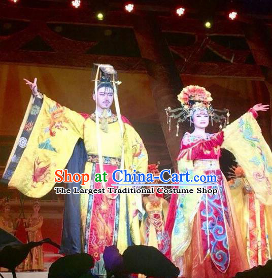 Chinese The Long Regret Tang Dynasty Consort Yang and Xuan Emperor Li Longji Stage Show Costumes for Women for Men