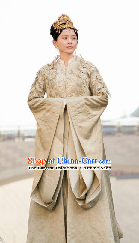 Ancient Chinese Drama Ever Night Court Queen Xia Tian Dress Traditional Tang Dynasty Empress Costumes and Headpiece for Women