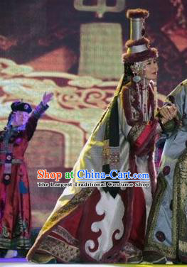 Chinese Impression of Going East To Native Land Mongol Nationality Torghut Queen Dance Dress Stage Performance Costume for Women