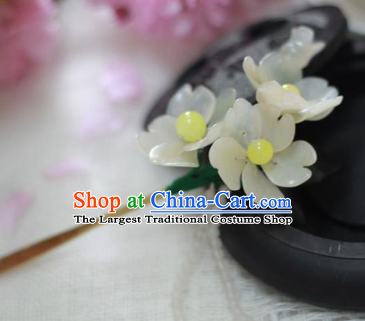 Chinese Ancient Court Queen Peach Blossom Tassel Hairpins Traditional Classical Hanfu Hair Accessories for Women