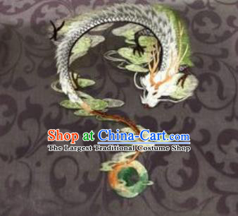 Chinese Traditional Suzhou Embroidery Dragon Cloth Accessories Embroidered Patches Embroidering Craft