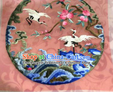 Chinese Traditional Suzhou Embroidery Wave Cranes Cloth Accessories Embroidered Patches Embroidering Craft