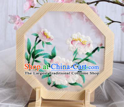 Chinese Traditional Suzhou Embroidery Peony Decoration Embroidered Craft