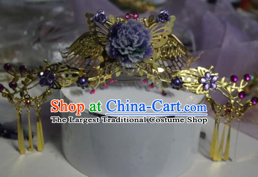 Traditional Chinese Cosplay Princess Hairpins Ancient Bride Phoenix Coronet Hair Accessories for Women