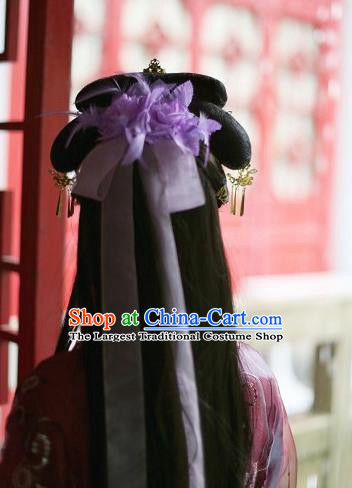 Traditional Chinese Cosplay Princess Hairpins Ancient Swordsman Purple Headband Hair Accessories for Women
