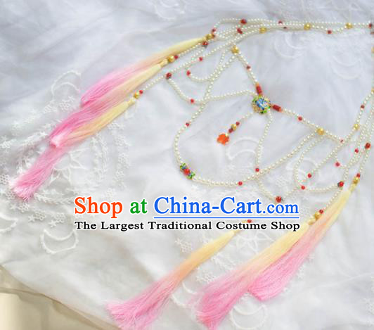 Traditional Chinese Hanfu Tang Dynasty Court Belt Ancient Princess Tassel Waist Accessories for Women