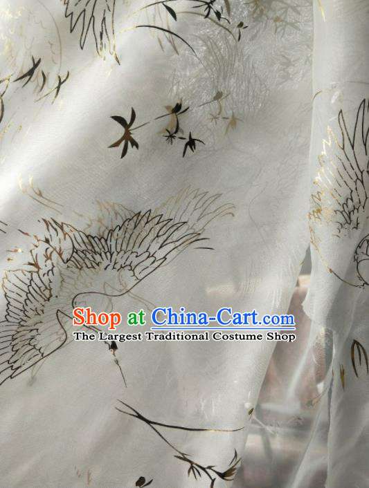 Traditional Chinese Hanfu White Chiffon Fabric Classical Material