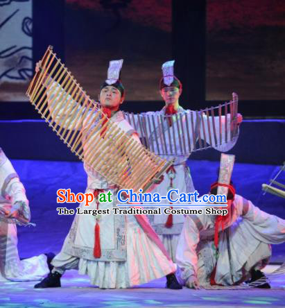 Chinese Drama Dragon Boat Festival Classical Dance White Clothing Stage Performance Dance Costume for Men