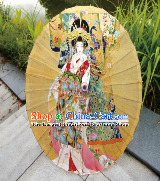 Japanese Handmade Printing Beauty Ginger Oil Paper Umbrella Traditional Umbrellas