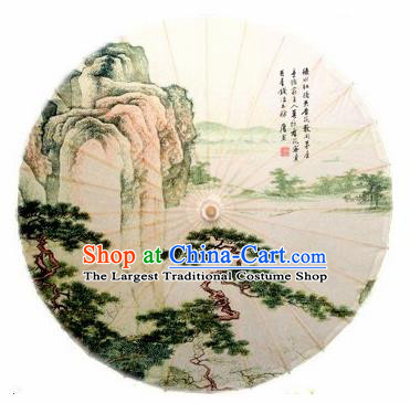 Chinese Handmade Ink Painting Landscape Oil Paper Umbrella Traditional Decoration Umbrellas