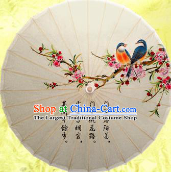 Chinese Handmade Printing Malus Spectabilis Oil Paper Umbrella Traditional Decoration Umbrellas