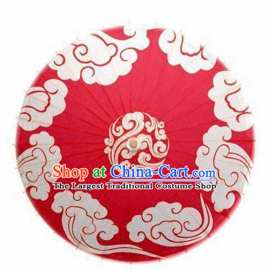 Chinese Handmade Printing Clouds Large Red Oil Paper Umbrella Traditional Decoration Umbrellas