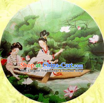 Chinese Handmade Printing Xi Shi Lotus Oil Paper Umbrella Traditional Decoration Umbrellas