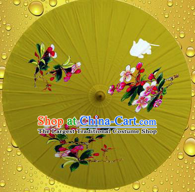 Chinese Classical Dance Handmade Printing Flowers Paper Umbrella Traditional Decoration Umbrellas