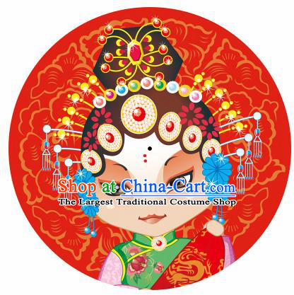 Handmade Chinese Classical Dance Printing Peking Opera Maidservants Red Silk Umbrella Traditional Cosplay Decoration Umbrellas