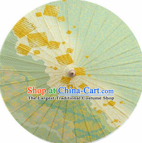 Japanese Handmade Printing Sakura Green Oil Paper Umbrella Traditional Decoration Umbrellas