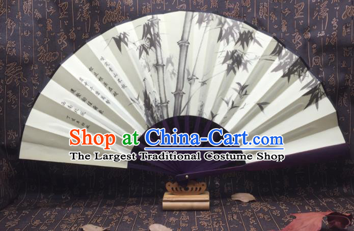 Chinese Handmade Ink Painting Bamboo Silk Fans Traditional Decoration Folding Fan