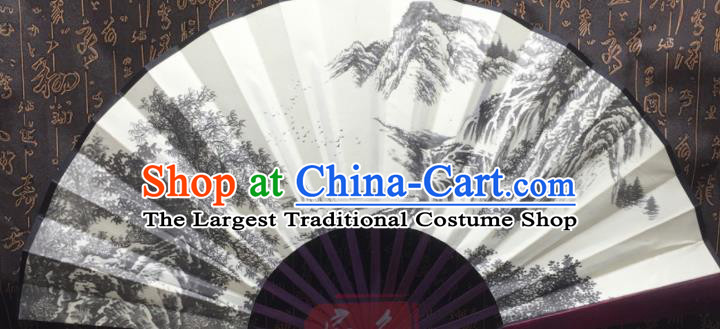 Chinese Handmade Painting Landscape Silk Fans Traditional Decoration Folding Fan