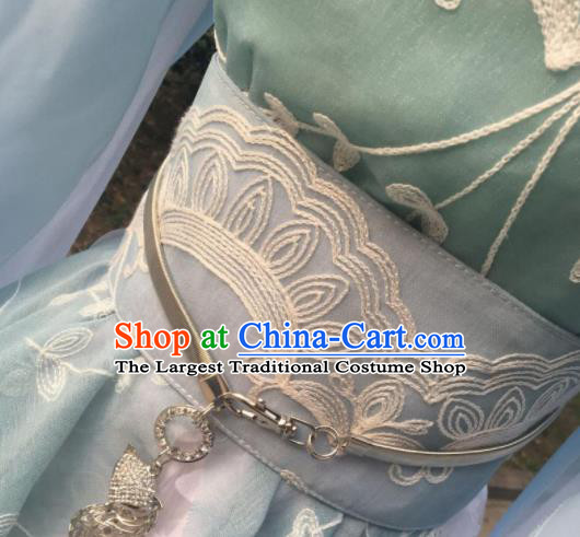 Traditional Chinese Cosplay Female Swordsman Jun Fu Blue Dress Ancient Drama Fairy Princess Costumes for Women