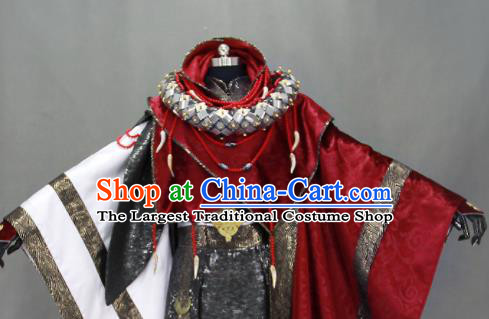 Customize Chinese Traditional Cosplay Taoist Priest Purplish Red Costumes Ancient Swordsman Clothing for Men