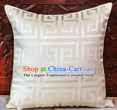Traditional Chinese Pillowslip Classical Pattern White Brocade Cover Home Decoration Accessories