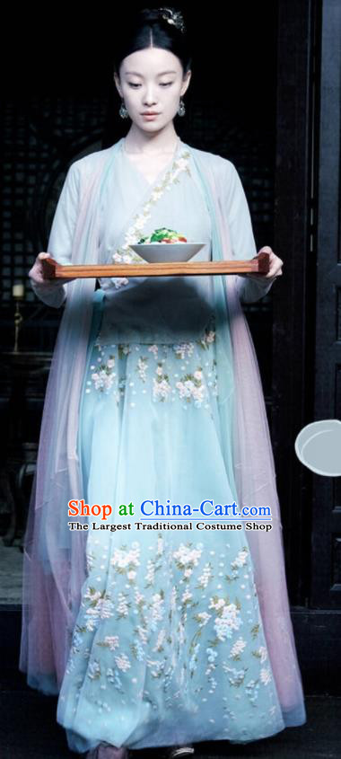 Chinese Drama Love and Destiny Ancient Flowers Goddess Ling Xi Ni Ni Replica Costumes and Headpiece for Women