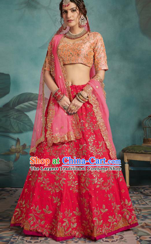 Indian Traditional Court Wedding Lehenga Bollywood Embroidered Dress Asian India National Festival Costumes for Women