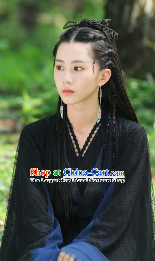 Chinese Drama Ancient Female Swordsman Black Dress Love and Destiny Princess Bao Qing Replica Costumes for Women