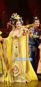 Chinese Chuansi Gongzhu Classical Dance Queen Dress Stage Performance Dance Costume and Headpiece for Women