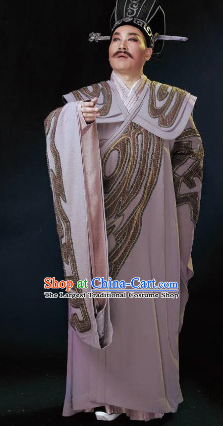 Chinese King Zhuang of Chu Ancient Spring and Autumn Period Minister Clothing Stage Performance Dance Costume for Men