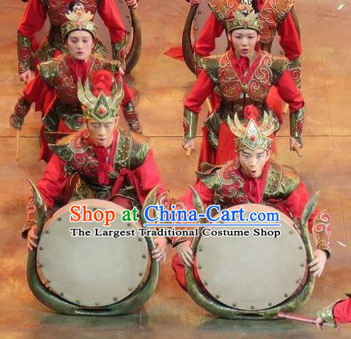 Chinese King Zhuang of Chu Ancient Spring and Autumn Period Soldier Clothing Stage Performance Dance Costume for Men