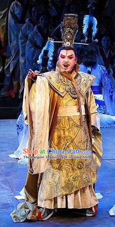Chinese King Zhuang of Chu Ancient Spring and Autumn Period Monarch Stage Performance Dance Costume for Men