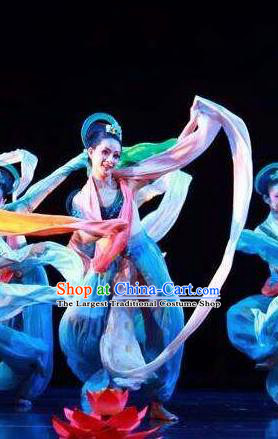 Dunhuang Reflections Chinese Classical Dance Dress Stage Performance Dance Costume and Headpiece for Women