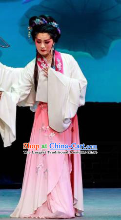 Phoenix Hairpin Chinese Peking Opera Pink Dress Stage Performance Dance Costume and Headpiece for Women