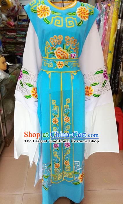 Chinese Traditional Beijing Opera Niche Costume Peking Opera Scholar Blue Robe for Adults