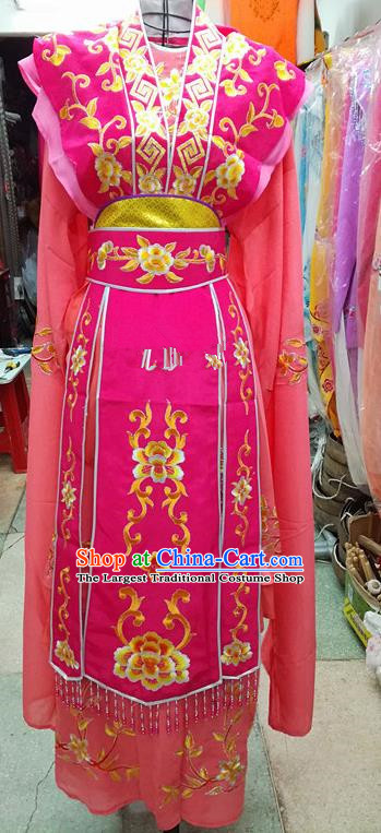 Chinese Traditional Beijing Opera Nobility Lady Rosy Dress Peking Opera Actress Costume for Adults
