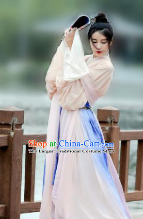 Chinese Ancient Swordswoman Hanfu Dress Jin Dynasty Young Lady Historical Costume for Women