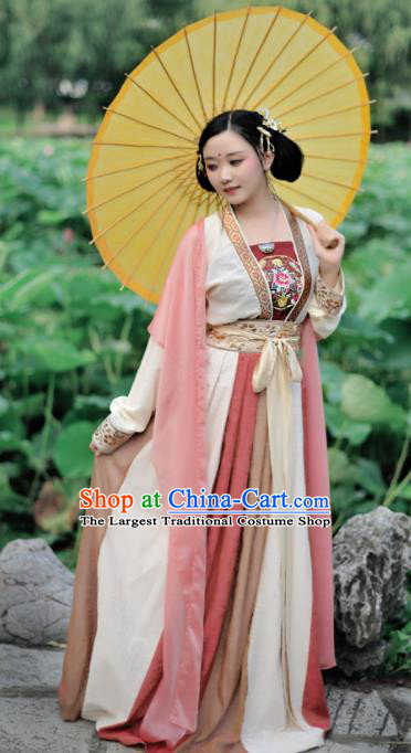 Chinese Ancient Imperial Concubine Hanfu Dress Traditional Tang Dynasty Palace Lady Historical Costumes Complete Set