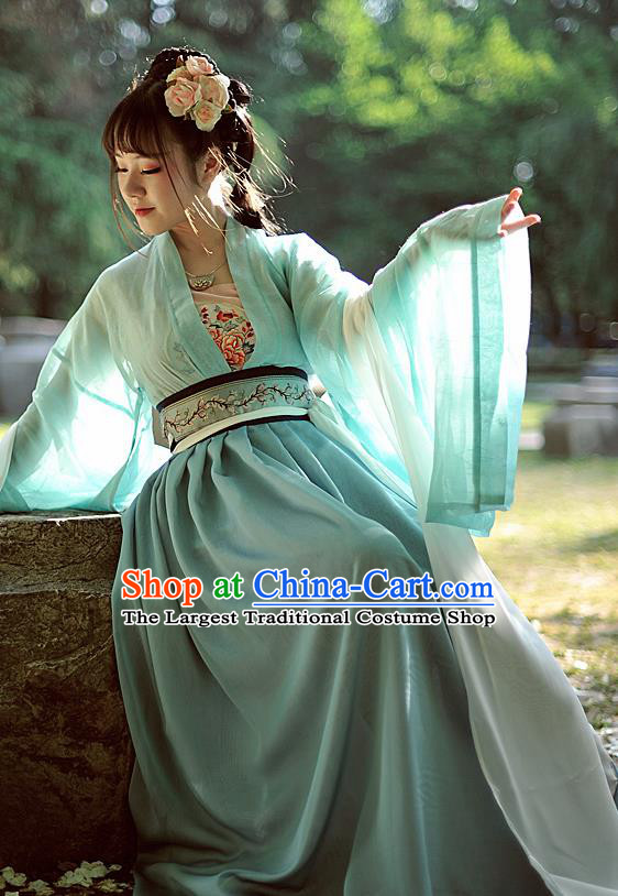 Chinese Ancient Tang Dynasty Palace Princess Historical Costumes Complete Set for Women