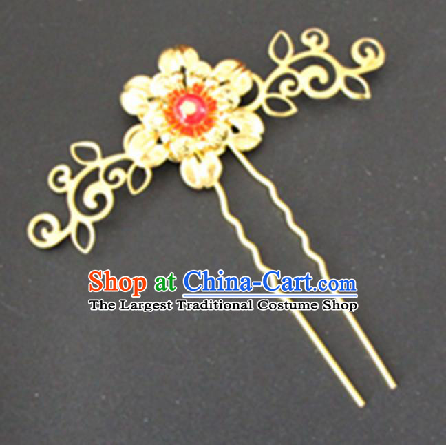 Chinese Traditional Wedding Hair Accessories Ancient Princess Golden Little Hairpins for Women