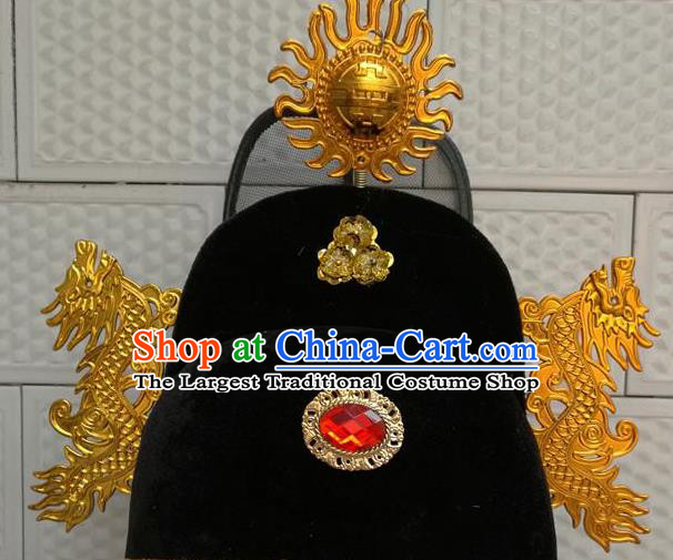 Chinese Traditional Beijing Opera Niche Headwear Ancient Prince Black Hat