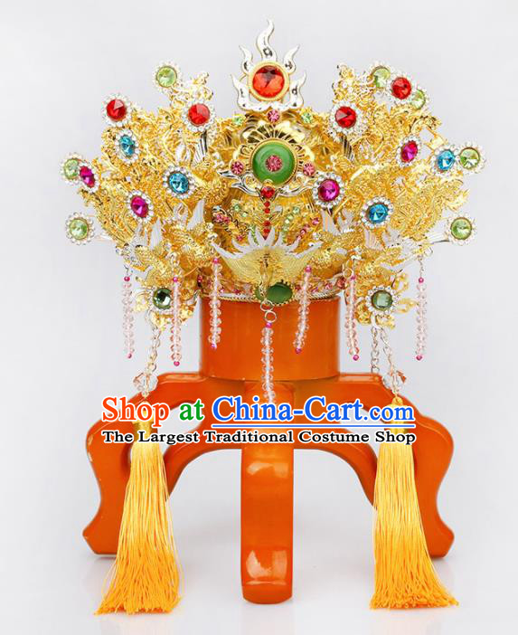 Chinese Traditional Religious Hair Accessories Taoism Phoenix Coronet Feng Shui Heavenly Queen Hat