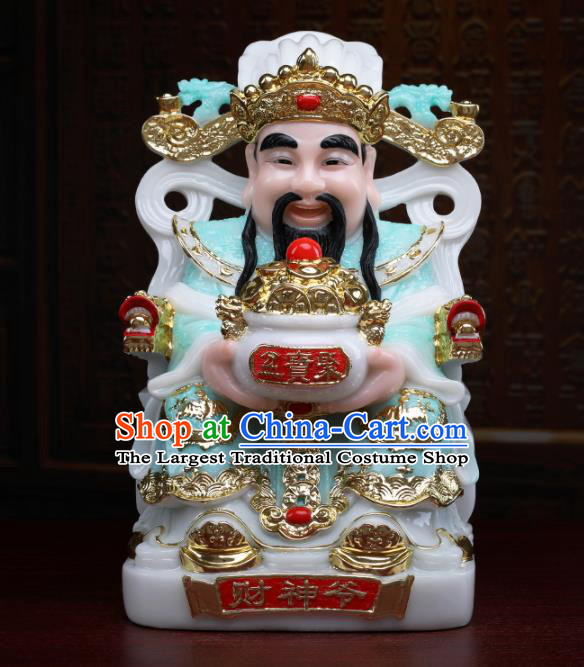 Chinese Traditional Religious Supplies Feng Shui Blue Clothing Taoism Fortune God Decoration